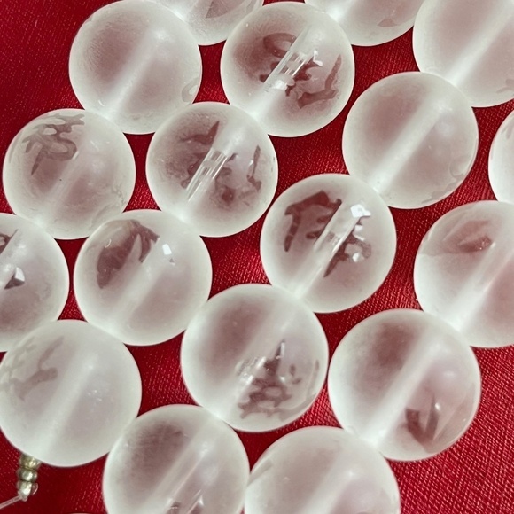 As Low As $2 Large Matte Crystal Chinese Lotus Buddha Etched Beads 16mm (8) - Picture 2 of 4